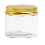 Wholesale - 5oz PLASTIC JAR W/GOLD LID